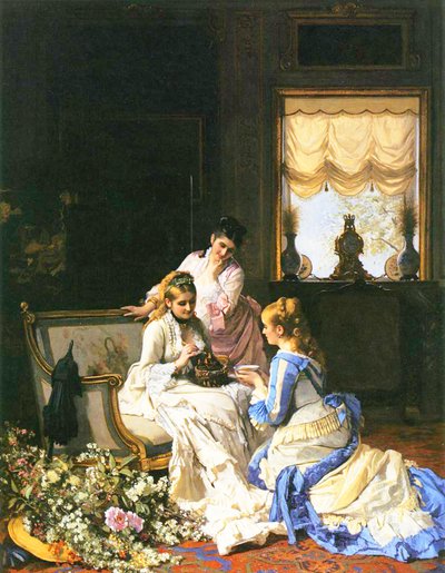 Filles avec un nid - Charles Baugniet